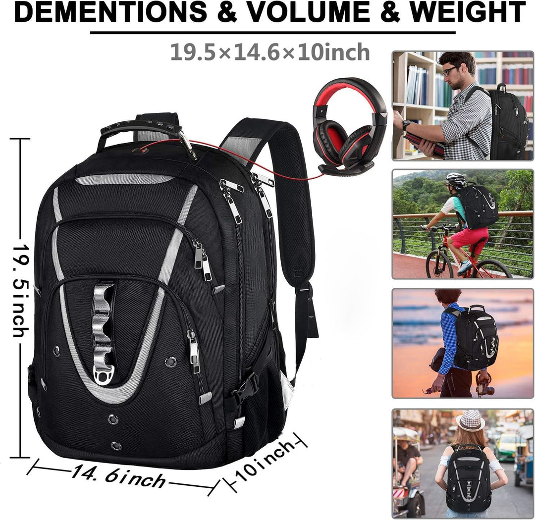 Mochila para portátil de 17 pulgadas, mochila de viaje grande para...
