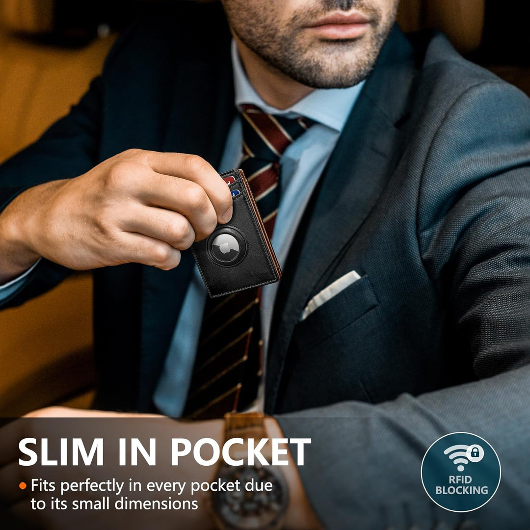 miyozi Billetera Airtag para hombre, con clip para dinero, caja de...