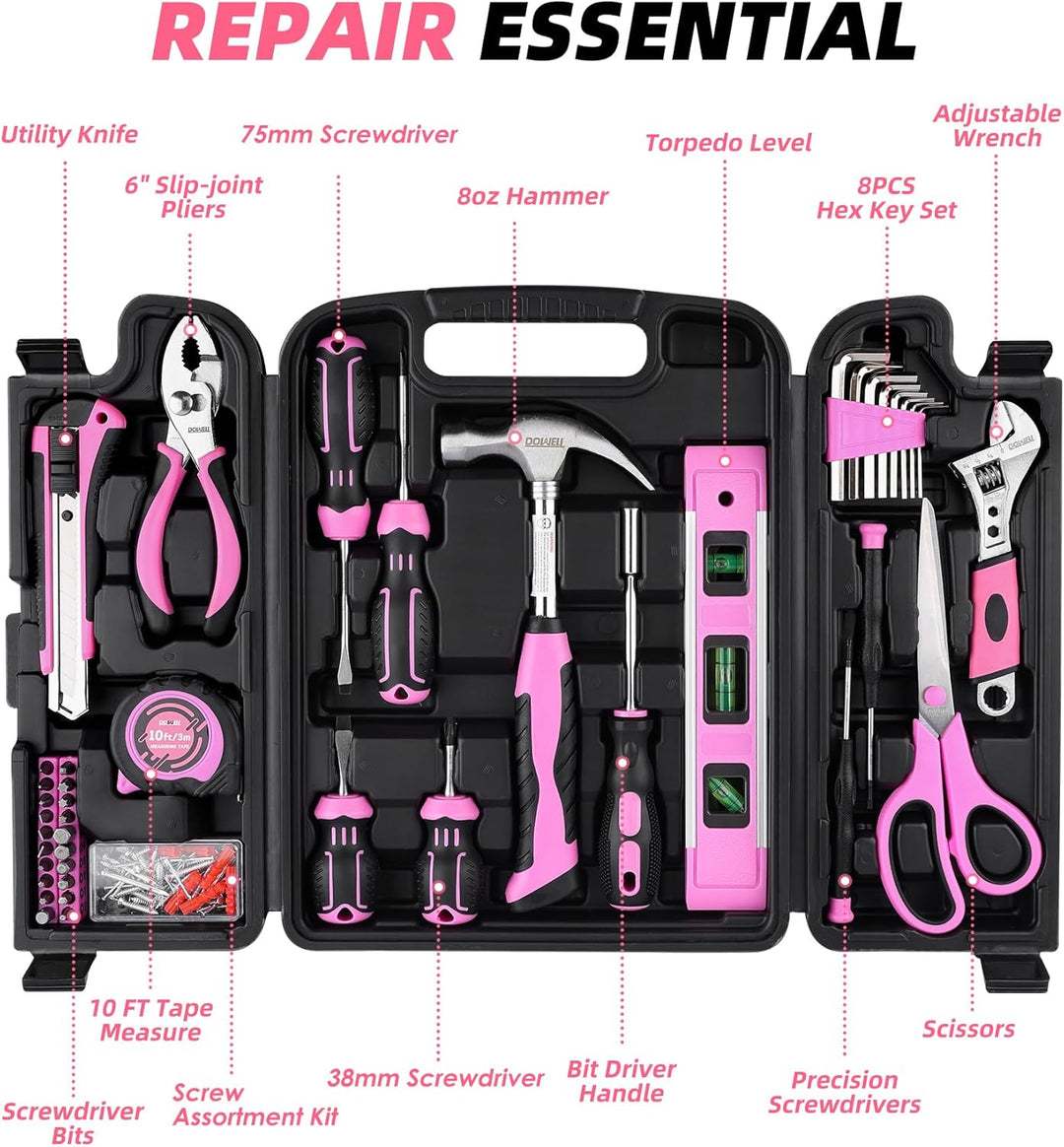 DOWELL Kit de herramientas de reparación del hogar de 123 piezas co...