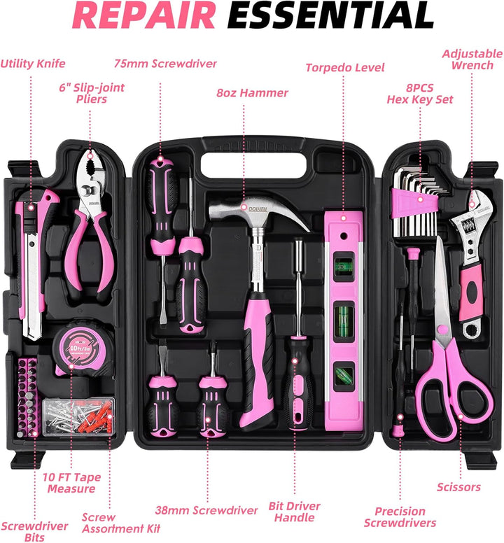 DOWELL Kit de herramientas de reparación del hogar de 123 piezas co...