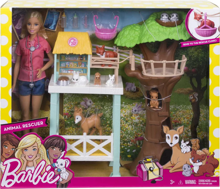 Muñeca Barbie veterinaria y juego, tema de rescate de animales con...