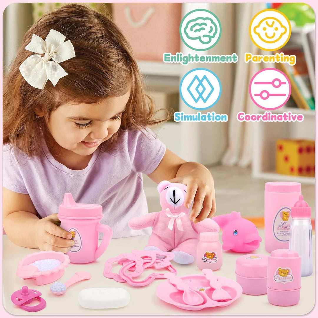 28 piezas de accesorios para muñecas de bebé, accesorios de aliment...