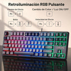 CHONCHOW TKL - Combo de teclado y mouse para juegos, juego RGB con cable