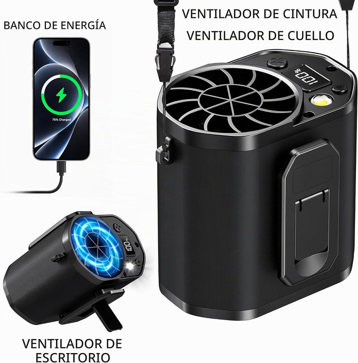 ATOPICK Ventilador de cintura con clip: ventilador portátil de 4 ve...