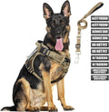 Juego de arnés táctico y correa para perros con 10 parches para perros grandes