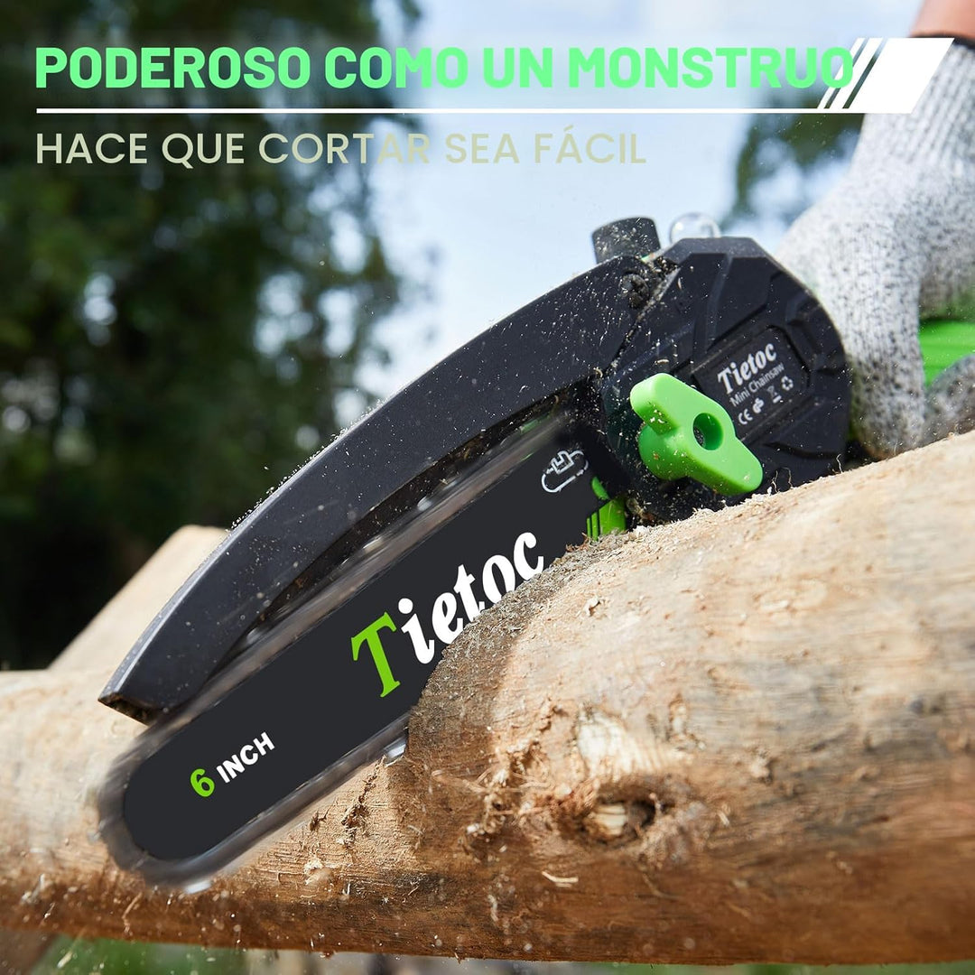 Tietoc Motosierra eléctrica de 6 pulgadas, inalámbrica, funciona co...