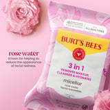 Burts Bees - Toallas faciales micelar de agua de rosas, 100% tela a...