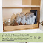 Toalla de cocina y organizador de almacenamiento, bambú