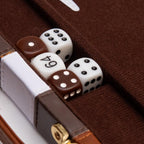 Juego de mesa de backgammon, estuche tipo cuero de lujo, interior de fieltro, marrón, juego clásico de backgammon, juego de mesa popular, juegos de mesa (mediano (15"))