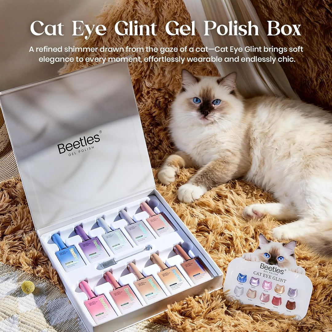 Beetles - Juego de esmaltes de uñas de gel de ojo de gato, 10 color...