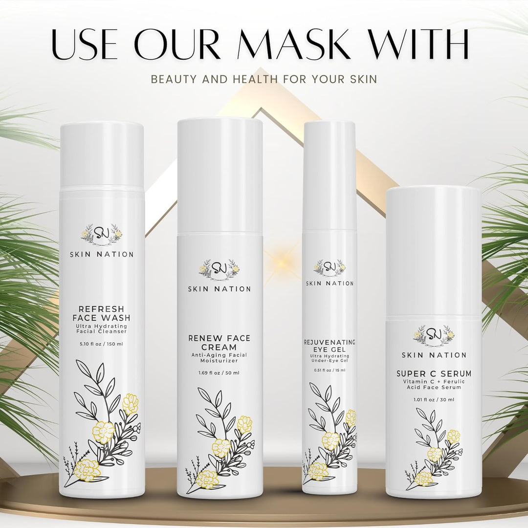 Mascarilla facial para el cuidado de la piel con ácido hialurónico,...