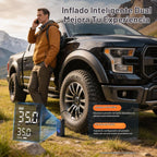 OlarHike Inflador de neumáticos Portátil Compresor de aire, Alimentación Dual - 3*2000mAh y 12V DC