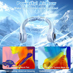 Ventilador de cuello portátil que sopla aire frío, pantalla LED, ve...