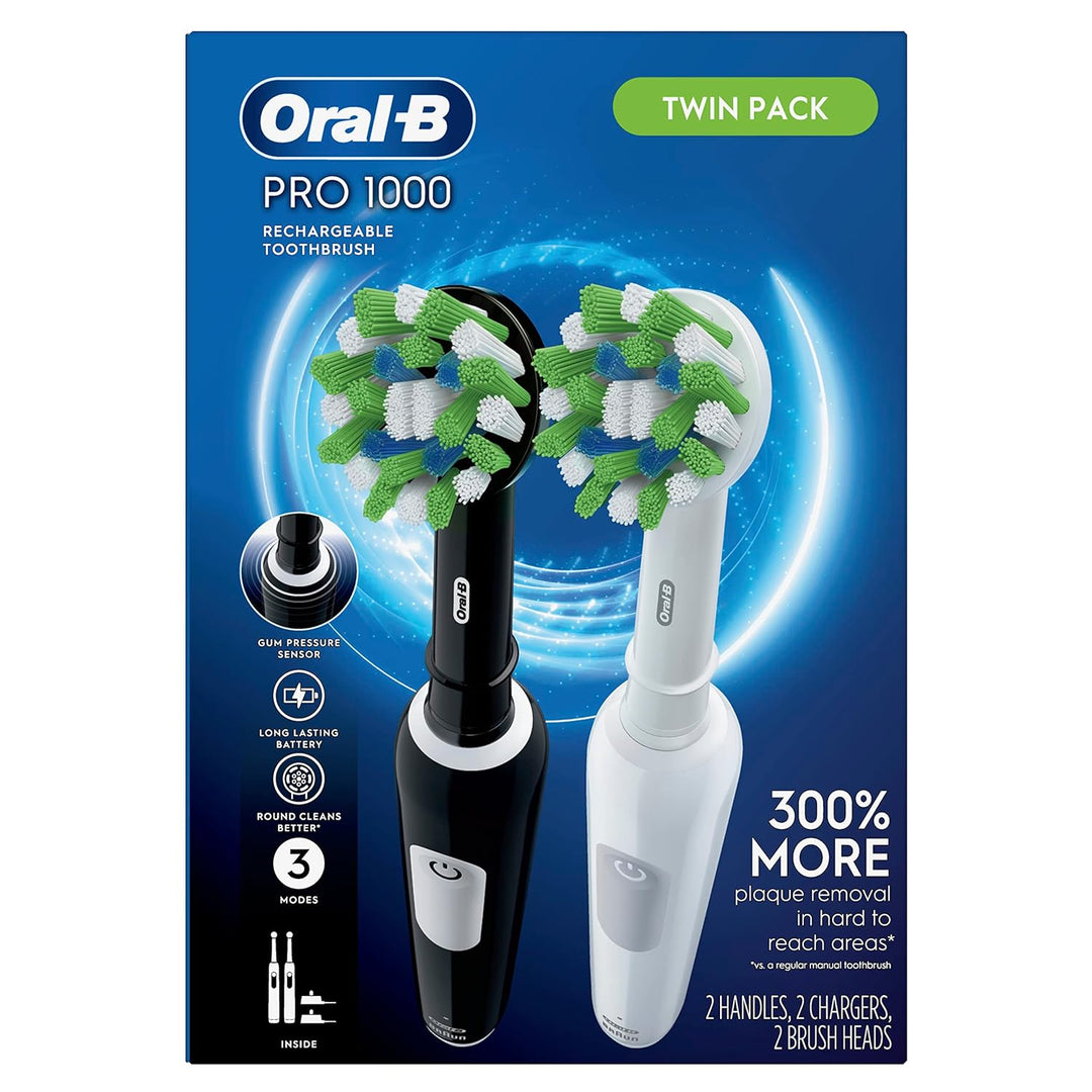 Oral-B Pro 1000 CrossAction Cepillo de dientes eléctrico, blanco y...