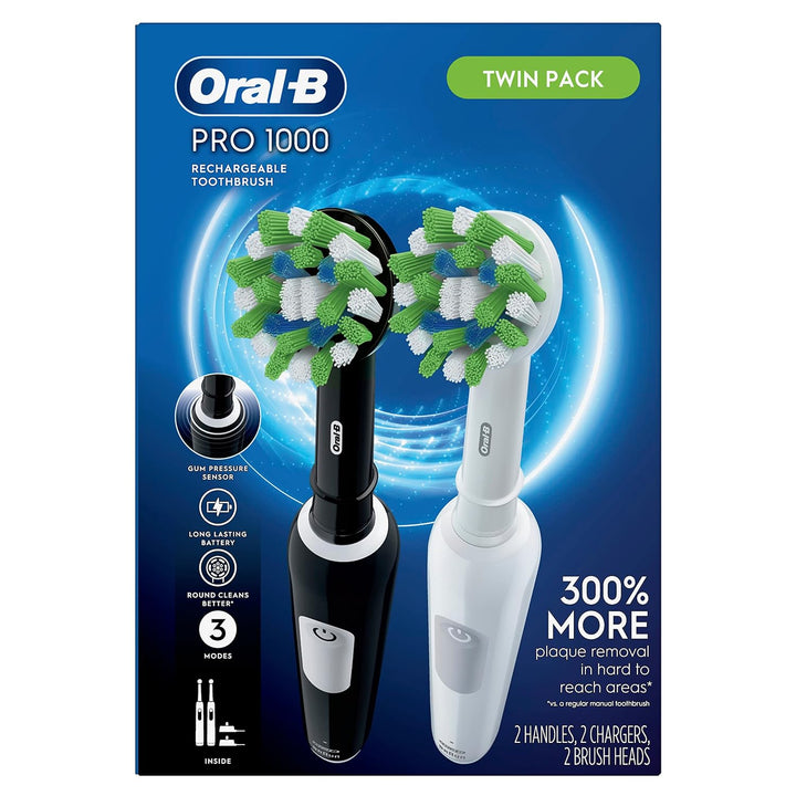 Oral-B Pro 1000 CrossAction Cepillo de dientes eléctrico, blanco y...