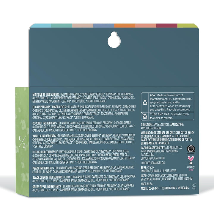 Cliganic Set de bálsamo labial orgánico (Frescos seleccionados, 8 s...