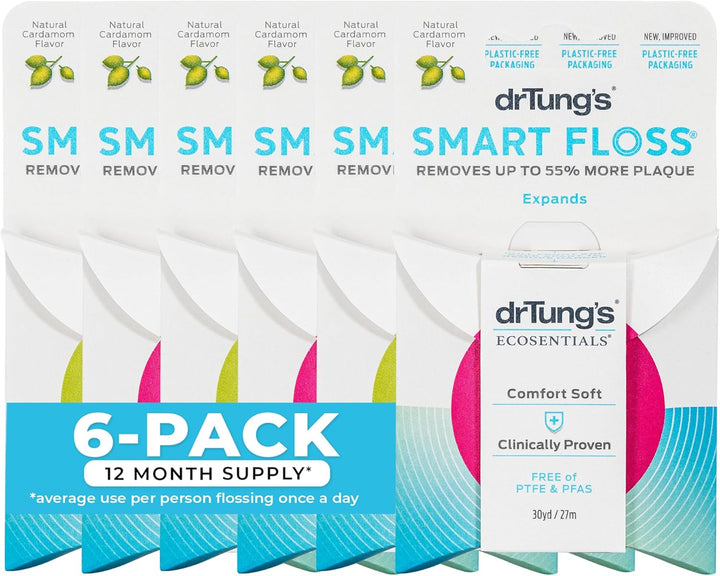 DrTung's Smart Floss - Hilo dental natural, sabor cardamomo, pa...