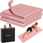 READAEER Esterilla de yoga plegable para viajes con bolsa de transporte, esterilla de yoga de 6 mm de grosor antideslizante de TPE para pilates, para 183 cm de largo x 61 cm de ancho x 0.61 cm de
