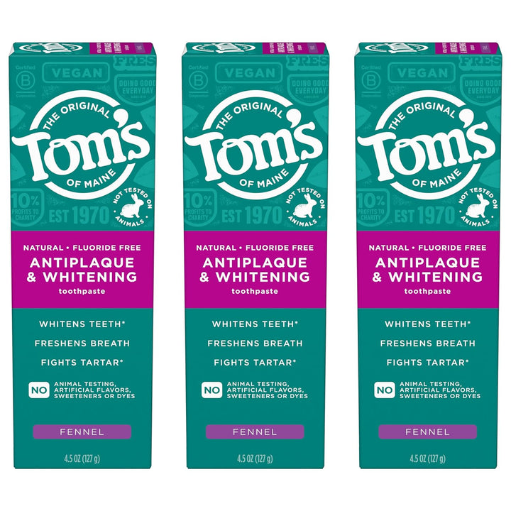 Tom's of Maine Pasta de dientes antiplaca y blanqueadora, sin f...