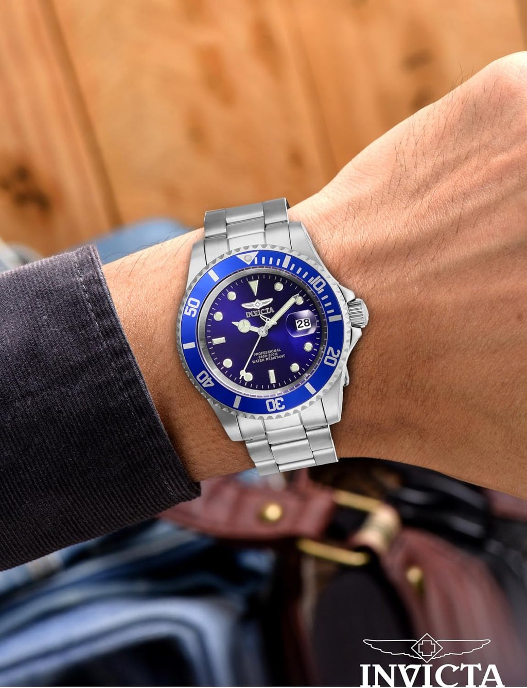Invicta Reloj de cuarzo Pro Diver para hombre con correa de acero inoxidable