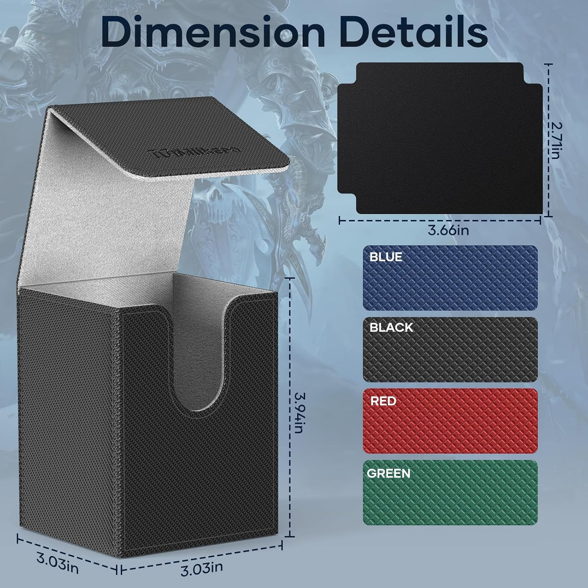 Mlikero Paquete de 4 Cajas para Mazos de Cartas, Caja para Mazo Commander Contiene más de 400 Cartas con Funda Individual con 4 Separadores, Caja Magnética de Cuero para Cartas Compatible con MTG, TCG