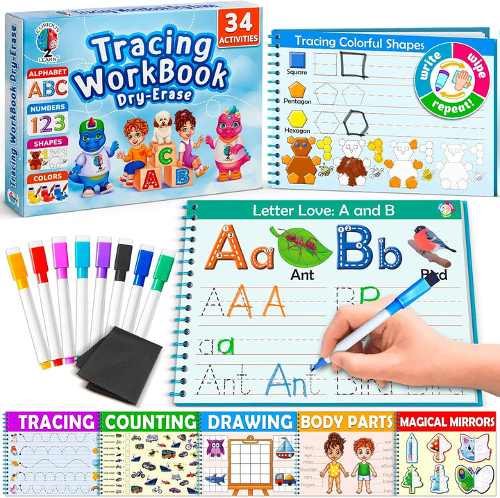 Curious 2 Learn Libro de tapa dura para niños de preescolar, libro...