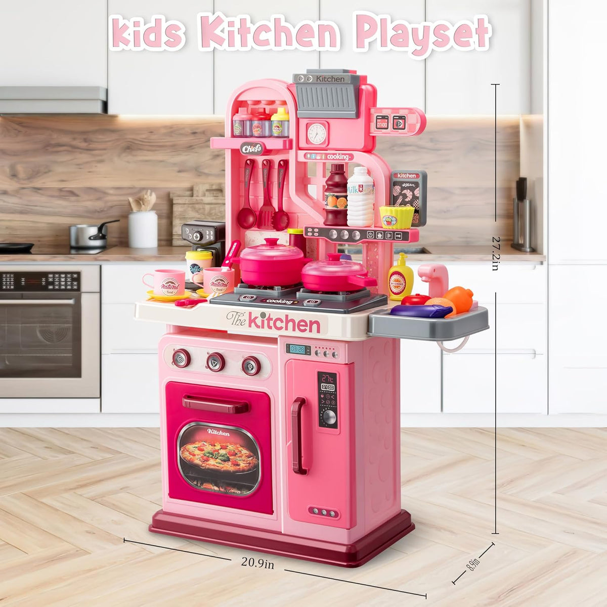 Juego de cocina para niños - 53 piezas: estufa de cocina, fregadero...