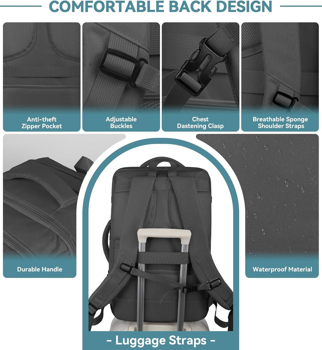 Mochila de viaje extra grande para laptop de 60 litros, mochila de...