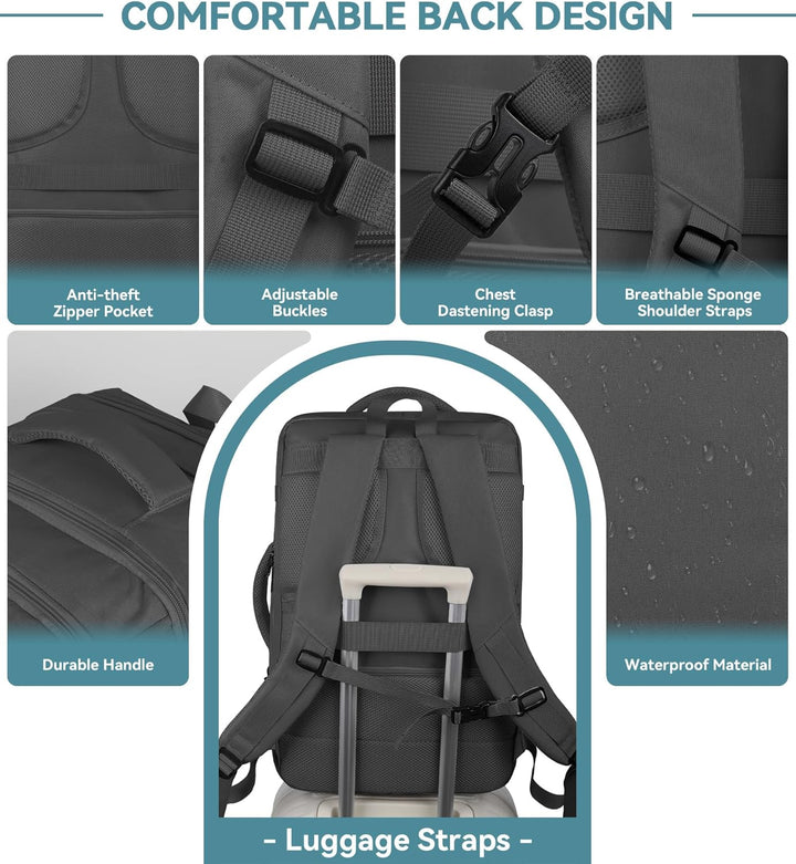 Mochila de viaje extra grande para laptop de 60 litros, mochila de...