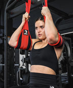 DMoose Fitness Correas colgantes para abdominales para barra de dominadas y entrenamiento de fuerza central, correas de ejercicio acolchadas suaves para swing de abdominales y elevaciones de piernas