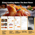 Wireless Meat Thermometer con 4 Probes, INKBIRD WiFi Meat Thermometer Digital Wireless para Rotisserie Grill Oven,Unlimited Range Dishwasher Waterproof Bluetooth Thermometer para iOS & Android