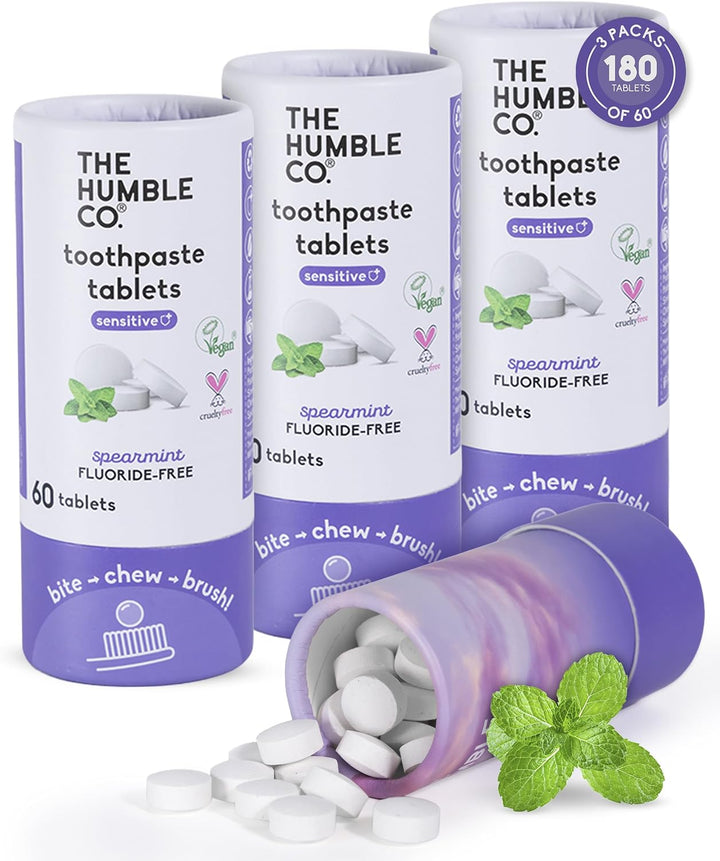 The Humble Co Comprimidos masticables de pasta dentífrica sensible,...