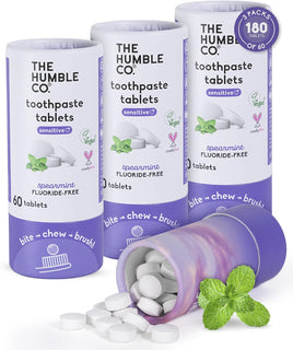 The Humble Co Comprimidos masticables de pasta dentífrica sensible,...