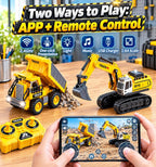 2P Mini Excavadora RC y camión volquete juguete conjunto, construcción