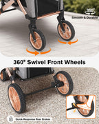 Cochecito doble para mascotas con 2 transportadores desmontables