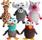 Nocciola 5-Pack Squeaky Dog Toys, Durable Stuffed Critter Zoo Dog Toys con Unique Squeak Sounds a Keep Dogs Busy, Puppy Toys para Small, Medium, y Large Dogs
