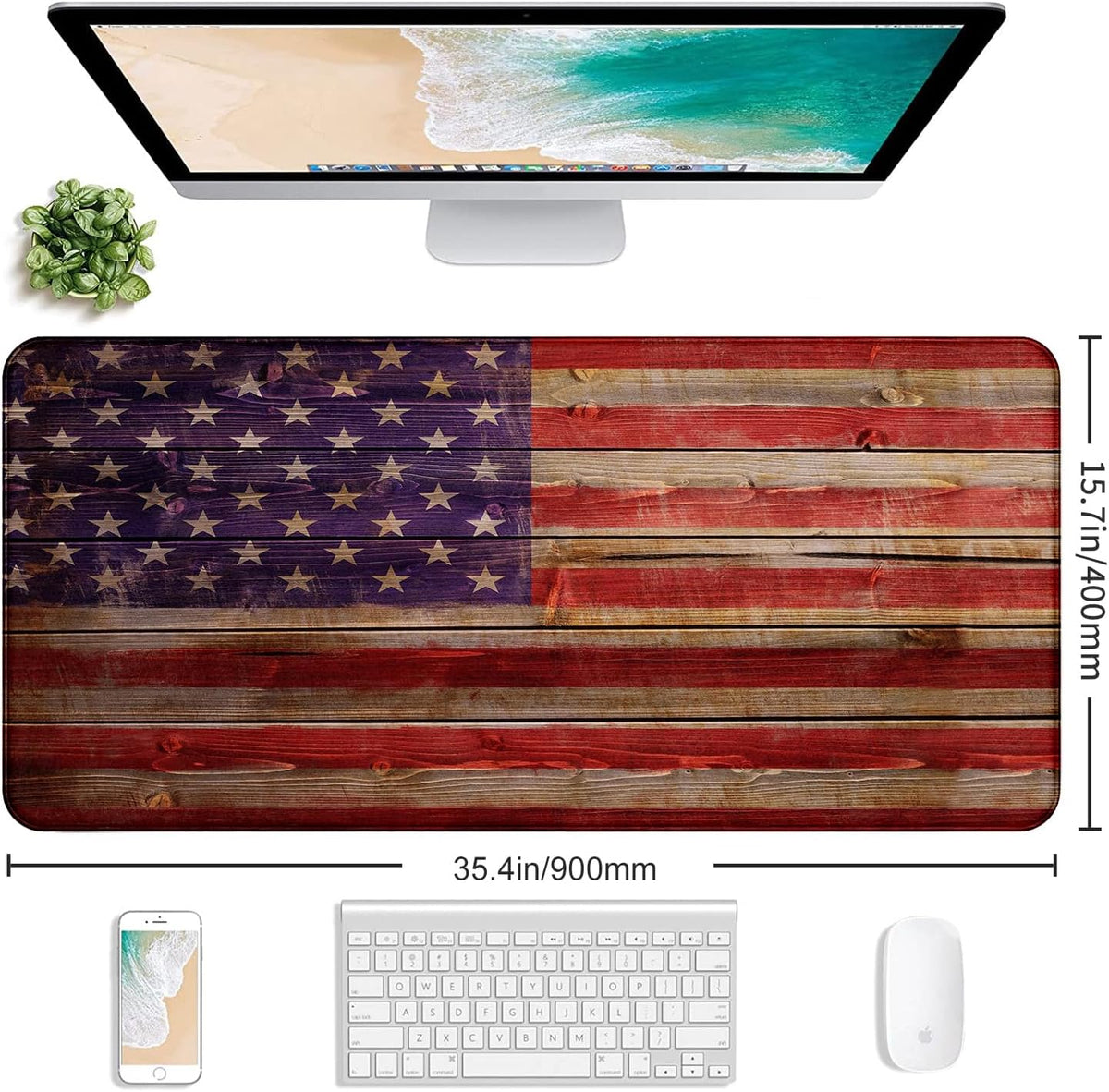 Mouse Pad de Bandera Americana para Gaming, Adecuado para Oficina y Estudio