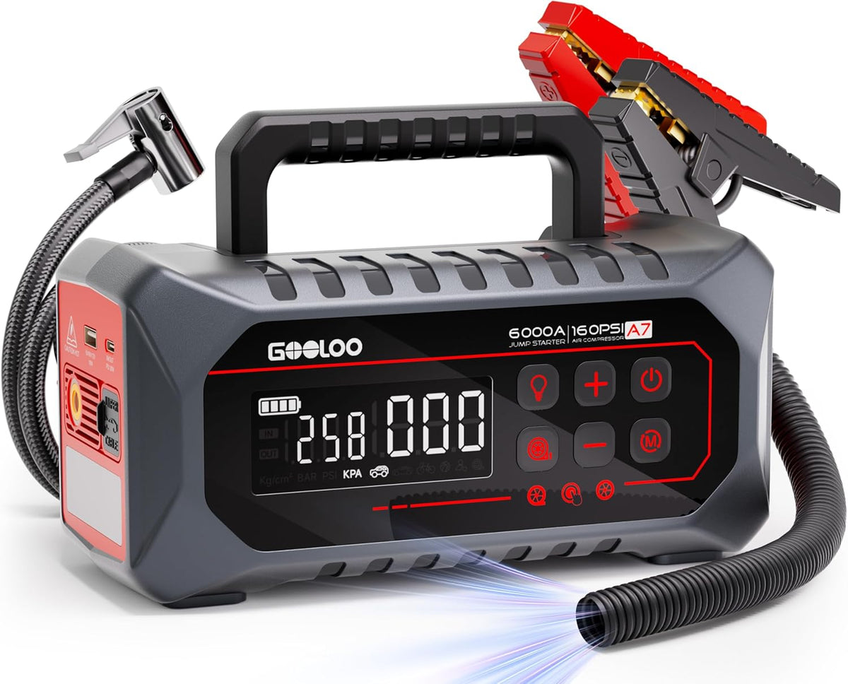 GOOLOO Arrancador de salto A7 con compresor de aire, 6000A y 160PSI...