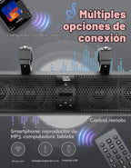 KEMIMOTO Barra de sonido UTV de 18 pulgadas, altavoz SXS RGB, control inalámbrico, Bluetooth, compatible con 2 tweeter y 2 subwoofers compatible con Polaris Can am Talon CForce, para jaula de rollo de