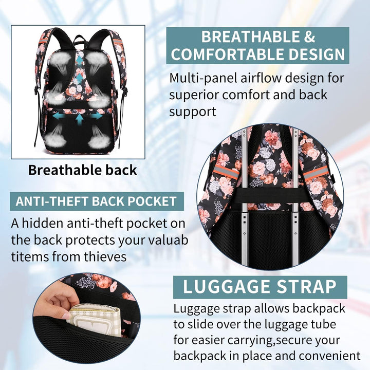 HILUSEN Mochila de almuerzo para mujer, lonchera térmica aislada, m...