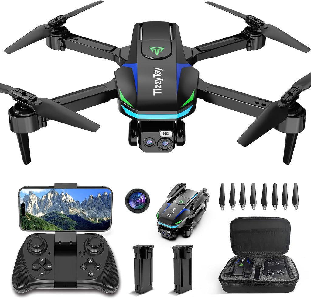 Drone con cámaras duales 1080P FHD, WiFi FPV, menos de 8.78 oz