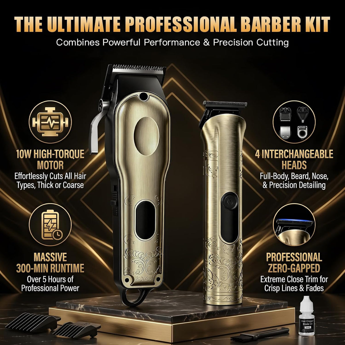 Cortadora de pelo profesional para hombres, recortadora de barba con corte de pelo sin huecos para hombres/mujeres, maquinilla de afeitar eléctrica de precisión en T, afeitadora de barba, bigote, kit