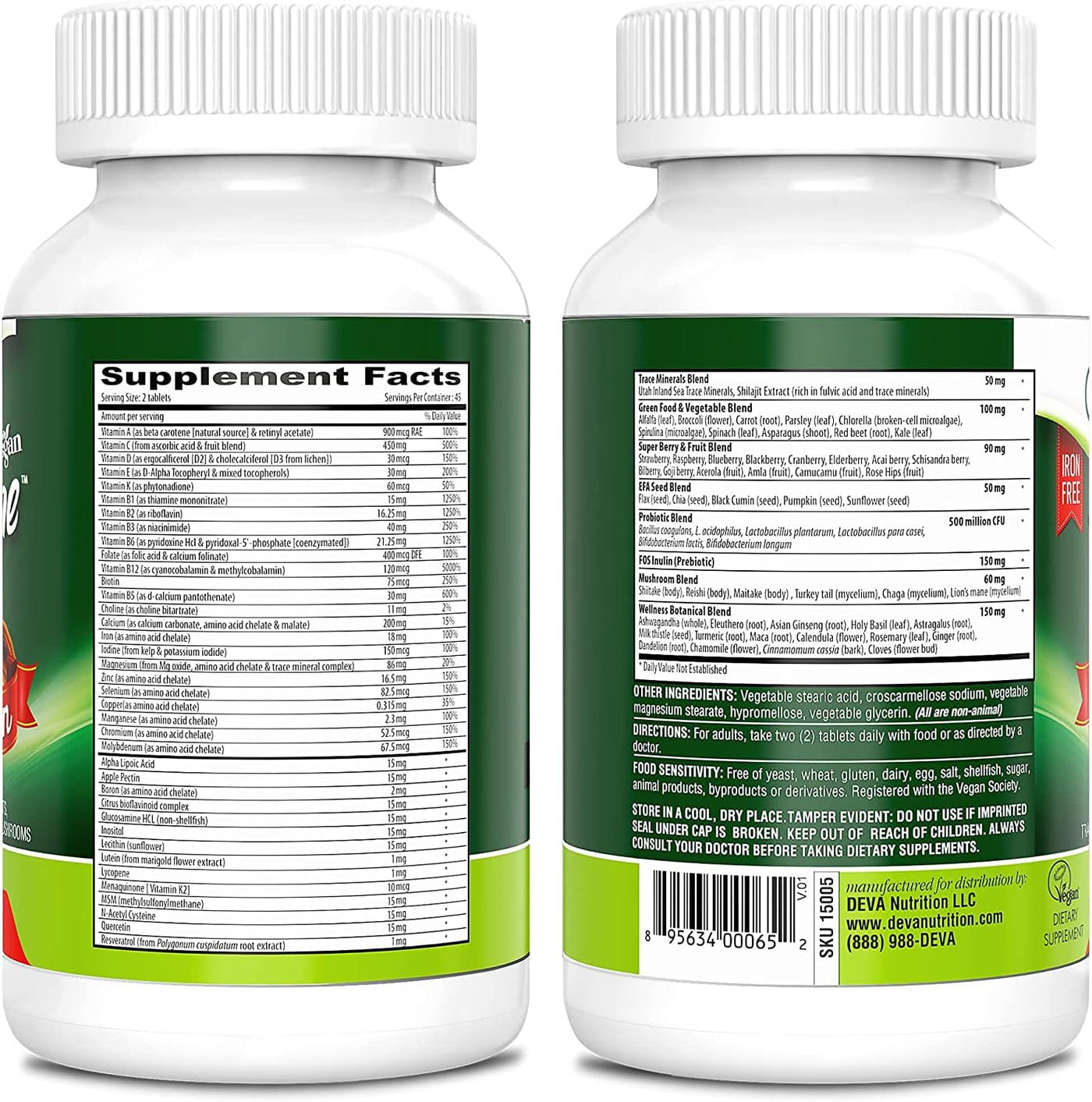 DEVA Tuba Prime - Suplemento dietético multivitamínico vegano de al...