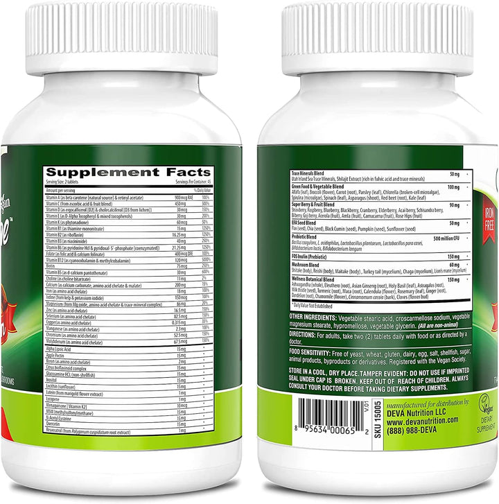 DEVA Tuba Prime - Suplemento dietético multivitamínico vegano de al...
