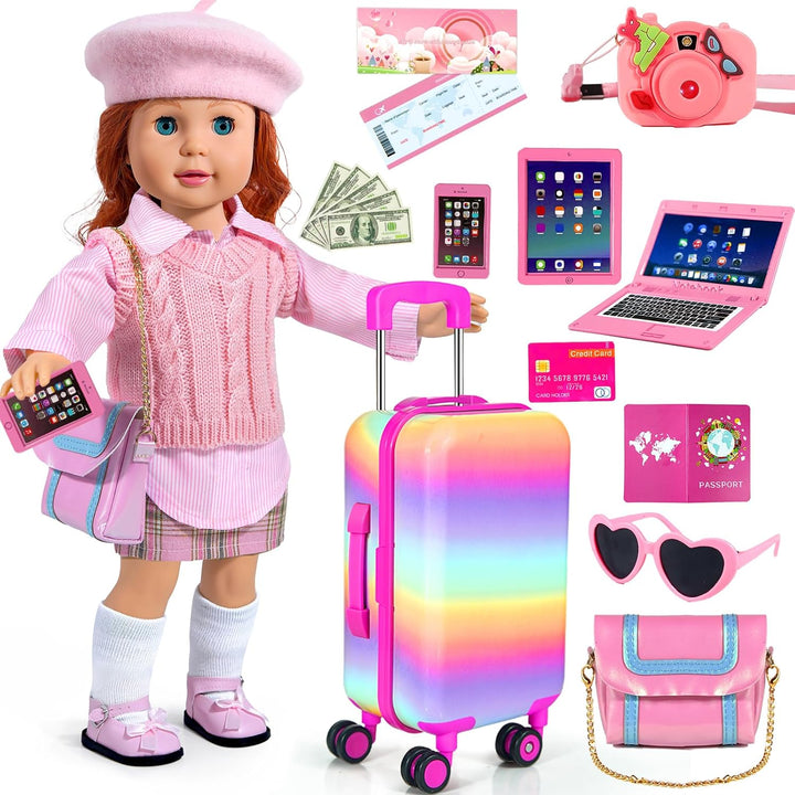 WONDOLL 27 piezas de ropa y accesorios para muñecas americanas de 1...