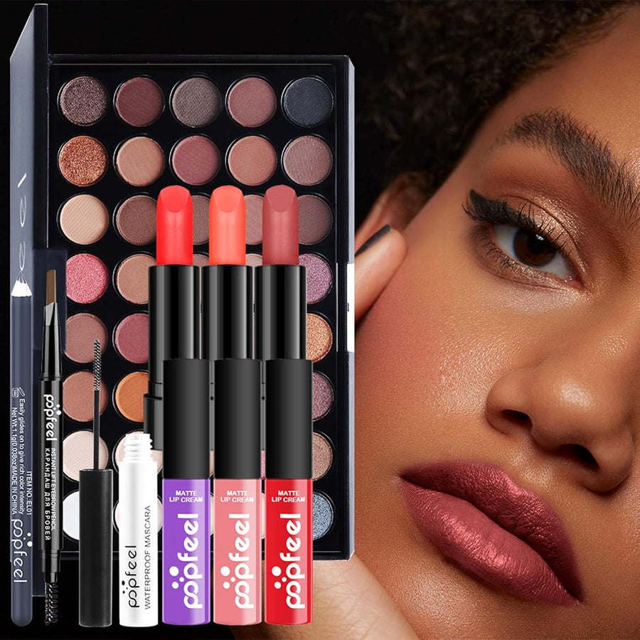 Joyeee Kit completo de maquillaje para mujer, paleta de sombras de...