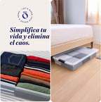 HOMZ - Contenedor de plástico transparente para guardar debajo de la cama
