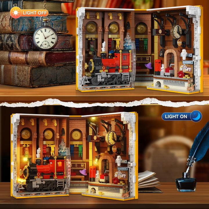 HOGOKIDS Magic Train Station - Juego de construcción de