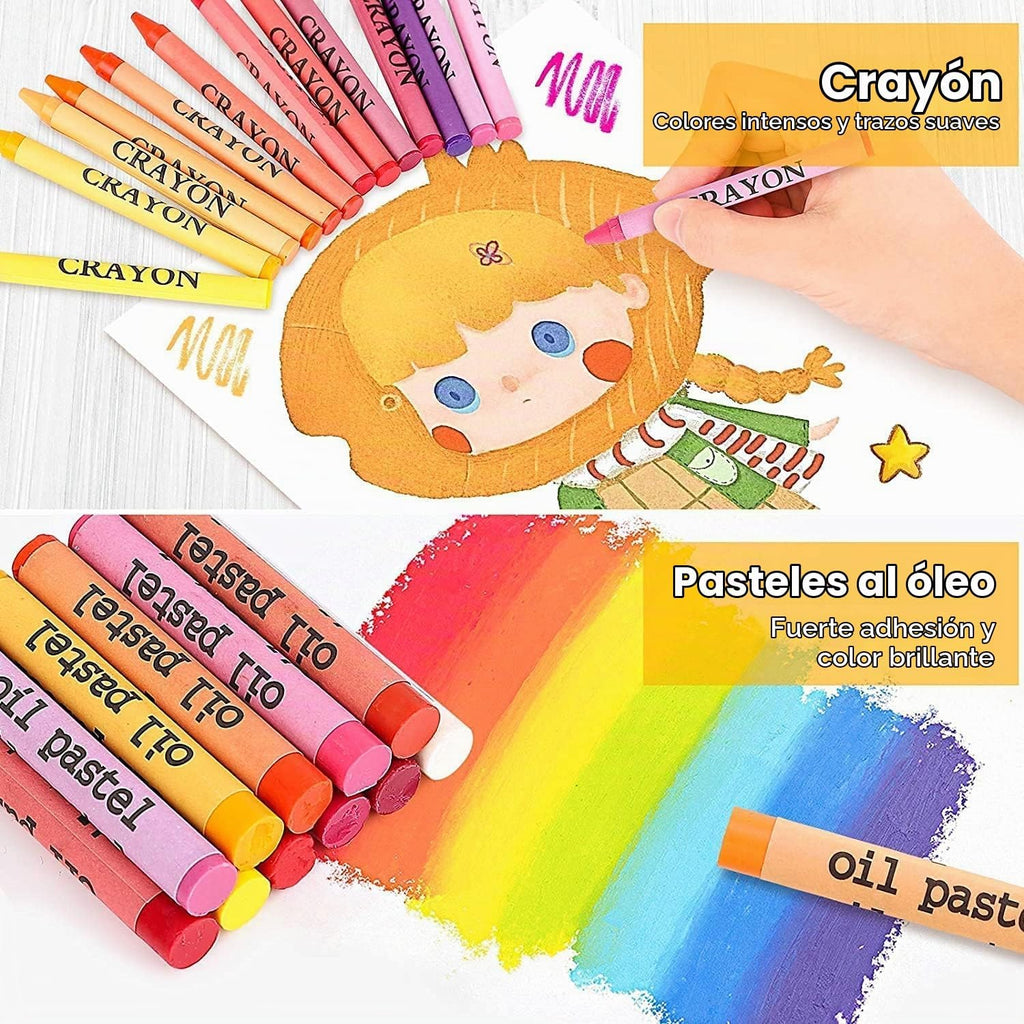 iBayam Paquete de 251 suministros de arte rosa, kits de arte de dibujo para