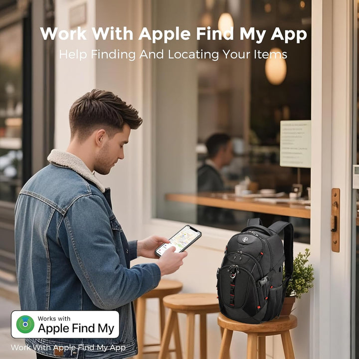 Swissdigital Mochila de viaje de diseño para hombres con Apple Find...